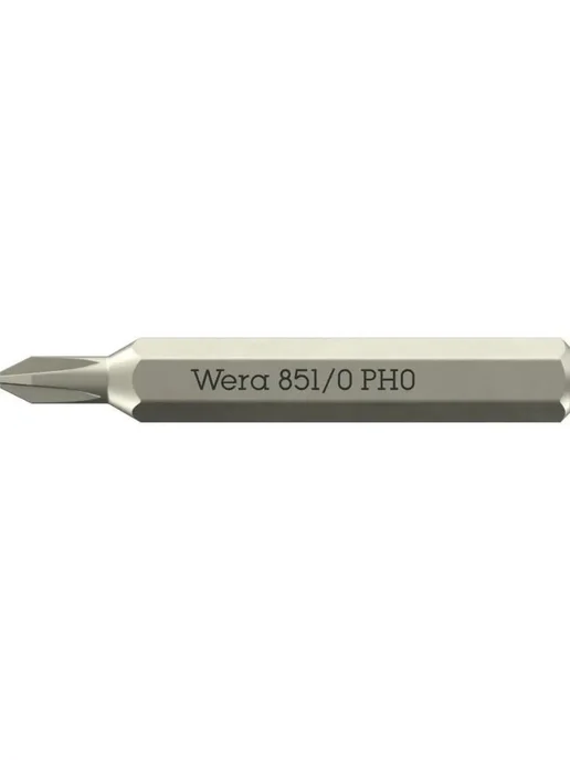 WERA 851 0 Micro Phillips Бита крестовая, JCIS PH 0 x 30 мм, хвос, 0x30 мм