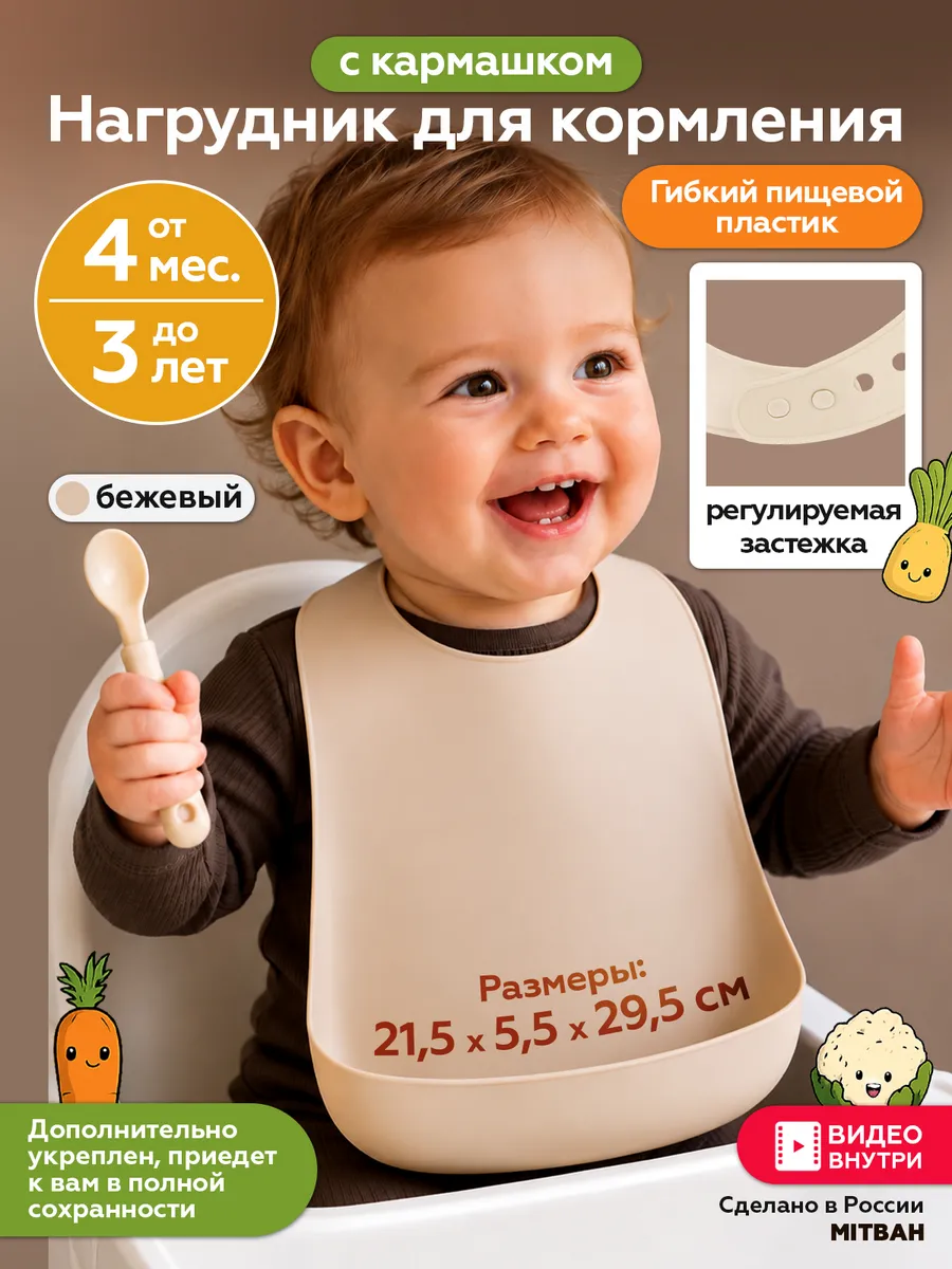 Нагрудник для кормления слюнявчик для еды