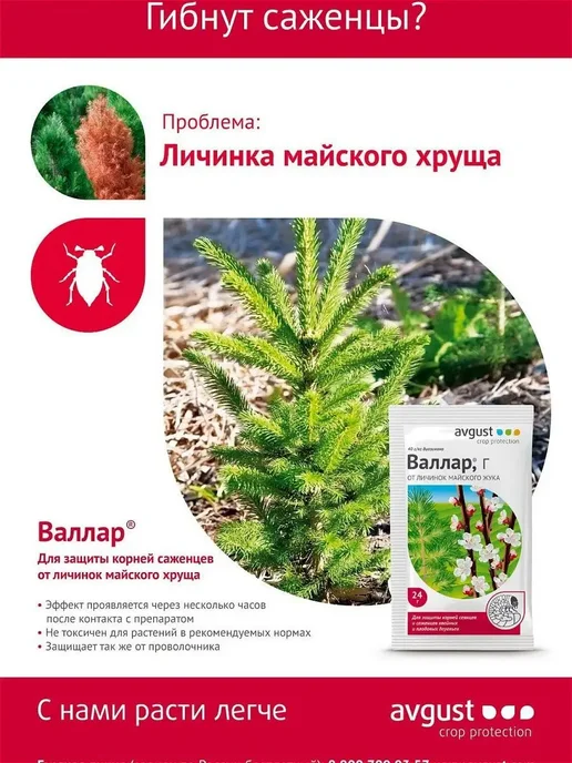 Avgust Валлар гранулы от личинок майского жука 10 шт по 50 г, 10 шт, 50 г, фото 3