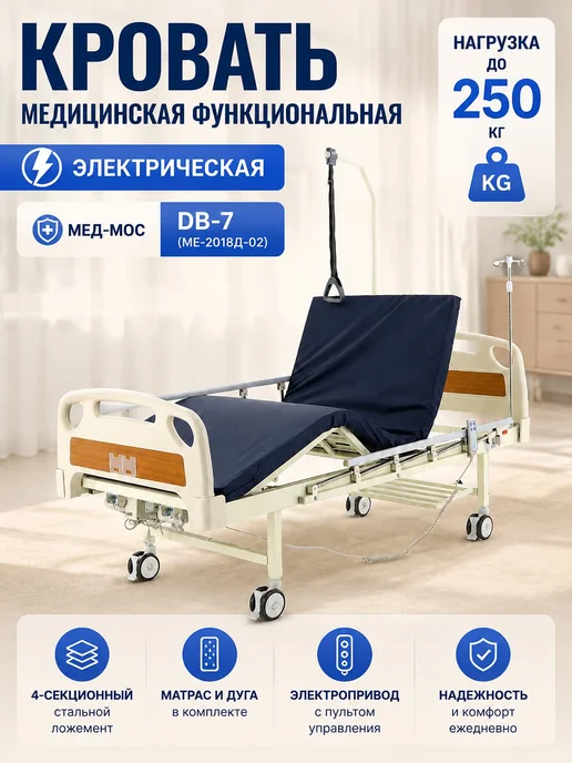 Med-Mos Кровать медицинская функциональная электрическая с матрасом, вариант