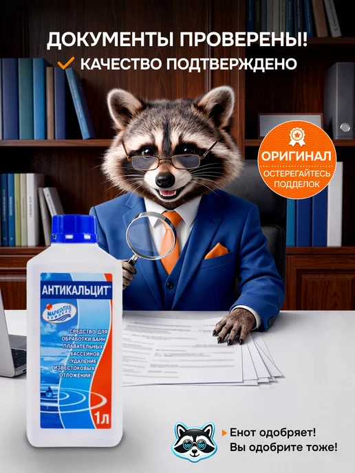 Маркопул Кемиклс АНТИКАЛЬЦИТ Химия для бассейна против извести, 1 л, 1 л, фото 5