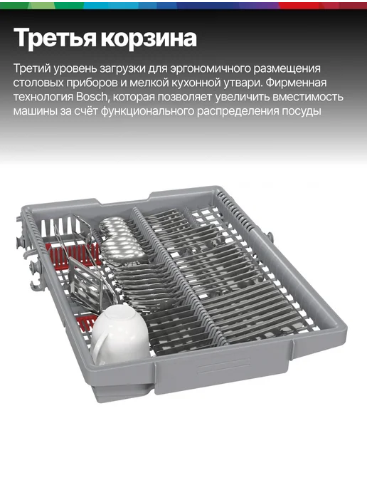 BOSCH Посудомоечная машина встраиваемая 45 см SPV2HMX03Q, белый, фото 3