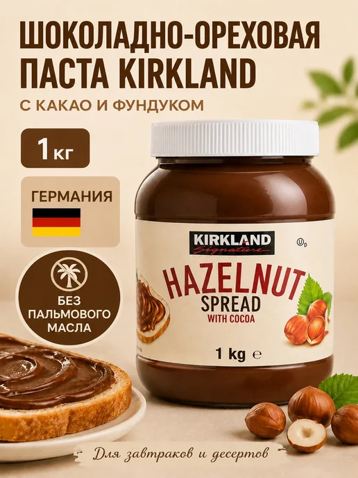 Nutella Шоколадная паста ореховая 1кг, Германия, 1 кг