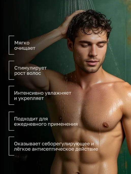 BIELITA Шампунь для волос и бороды Barber Line, 400 мл, фото 2