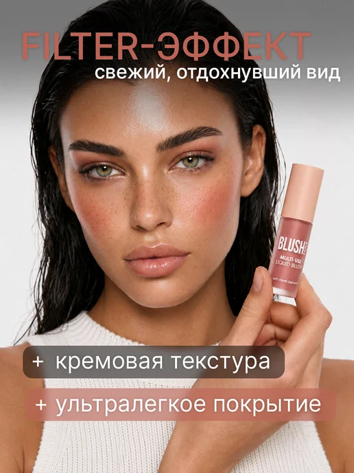 TF COSMETICS TF Жидкие румяна для лица I'm TREND 65 Пыльный тёмно-розовый, розовый, фото 4