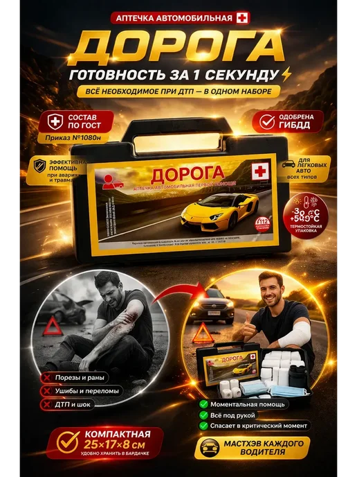 SEIDALIEVA Аптечка в авто с базовой комплектацией, вариант