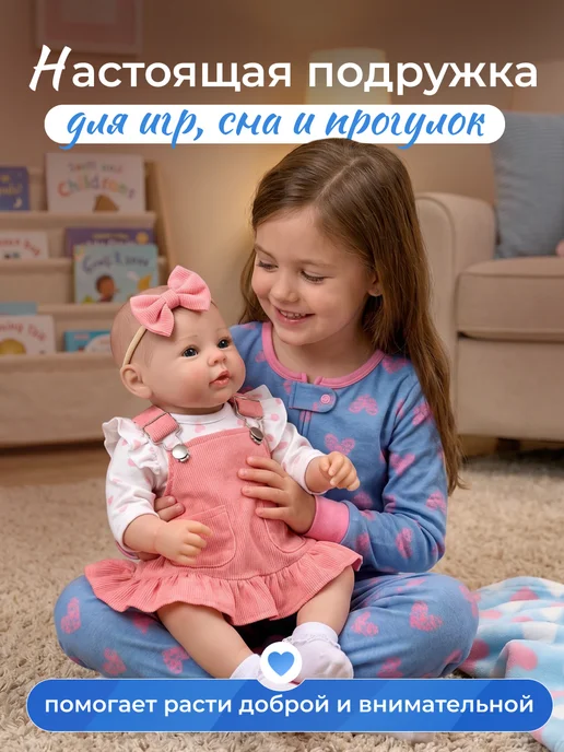 реборн Силиконовая кукла девочка Ксюша, 46 см, вариант, фото 7