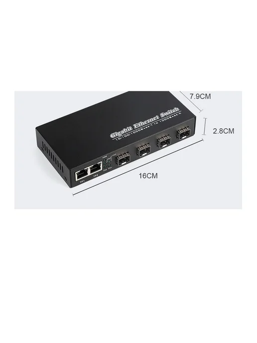 Гигабитный медиаконвертер SFP 4 порта SFP на 2 порта RJ45, т…, вариант, фото 5