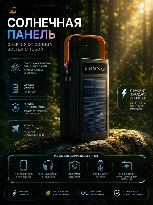 Повербанк 100000mah с быстрой зарядкой, 100000 мАч, фото 7