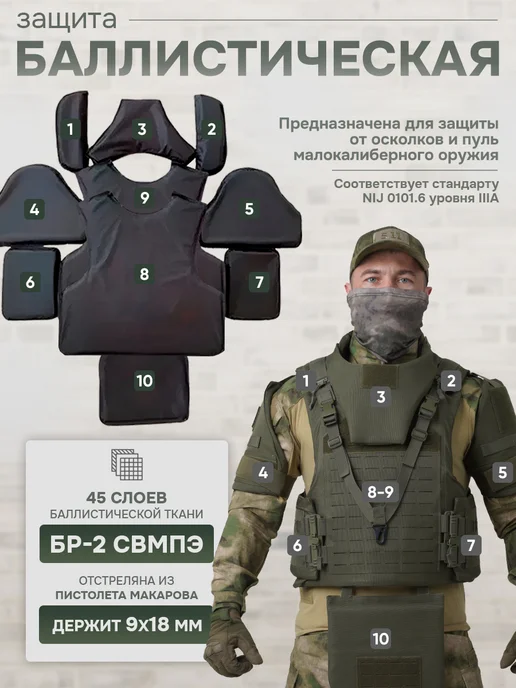 STRYX ONE Бронежилет штурмовой военный с плитами БР5, олива, зеленый, фото 4