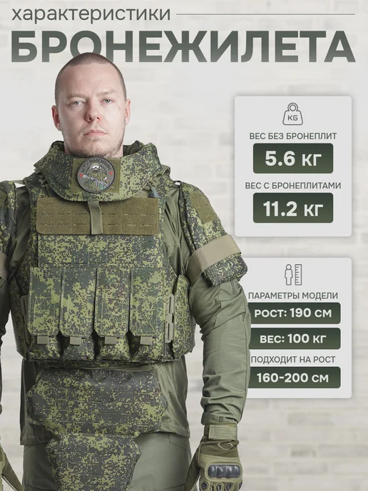 STRYX ONE Бронежилет Universal Armor пиксель с бронеплитами БР5, зеленый, фото 2