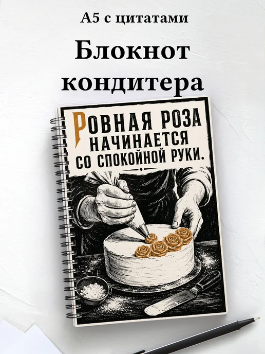 Блокнот кондитера с мотивирующими цитатами