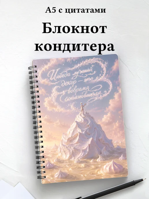 Блокнот кондитера с мотивирующими цитатами