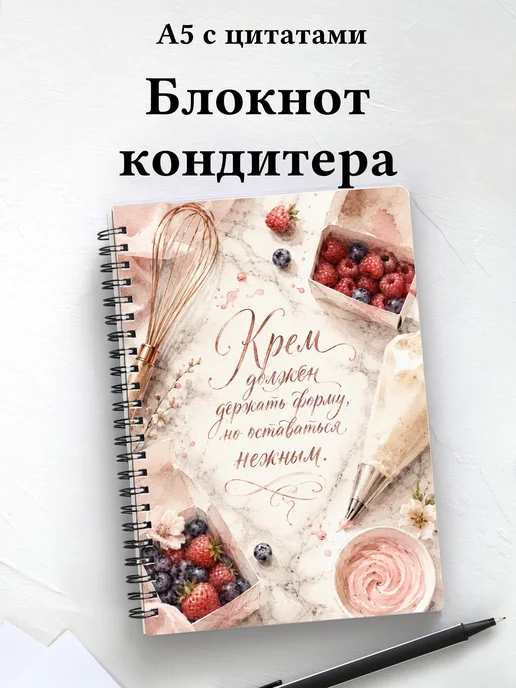 Блокнот кондитера с мотивирующими цитатами