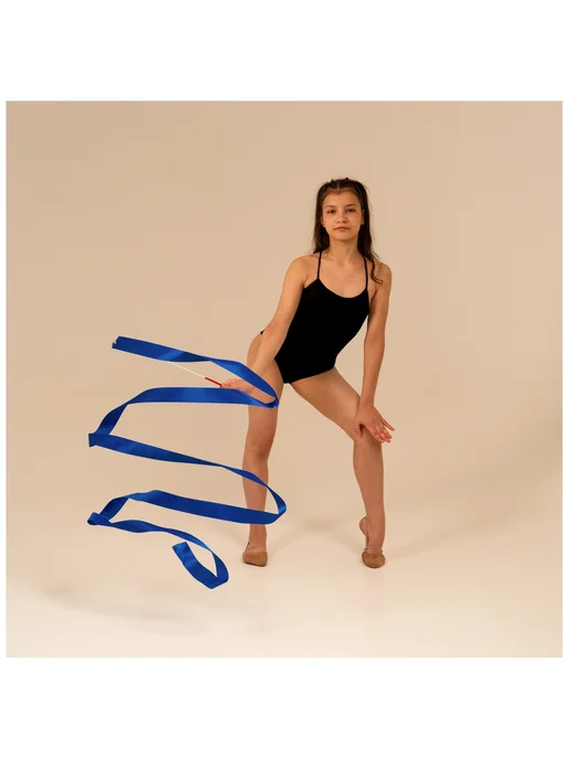 Grace Dance Лента для художественной гимнастики, цвет синий, 4 м, 4 м, фото 3