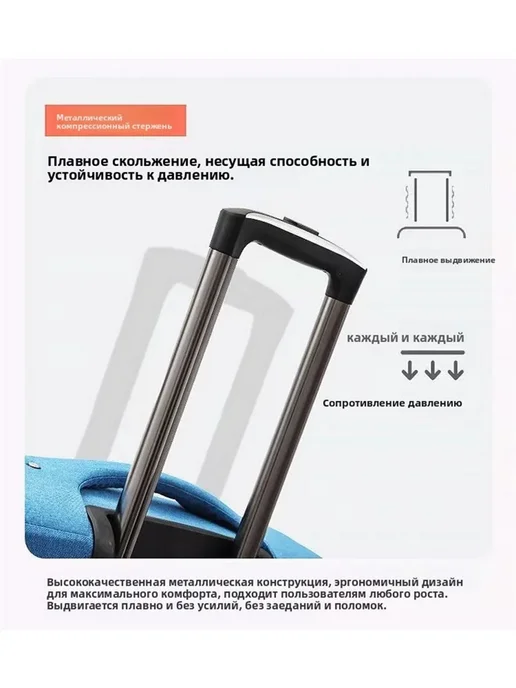 Чемодан на колесах большой дорожный L размер, вариант, фото 3