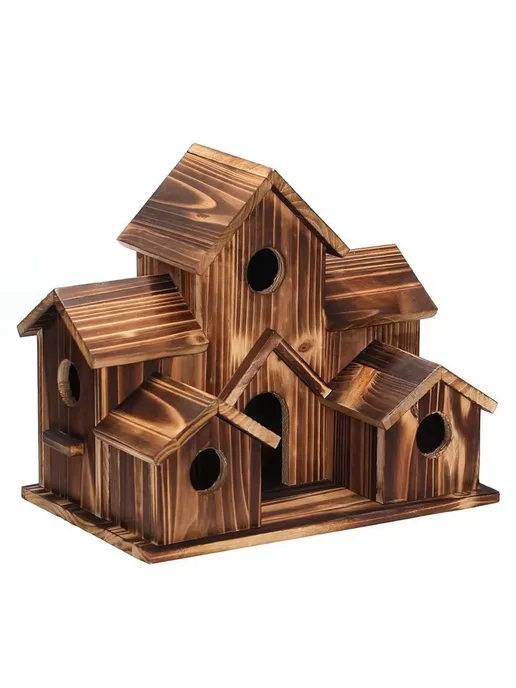 Скворечник 20х14х15 см из натурального дерева, 14x15 см, коричневый, фото 5
