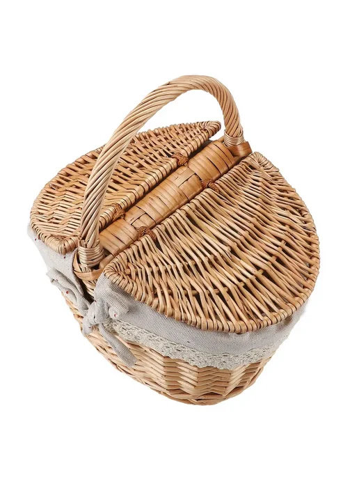 Плетеная корзина для пикника 26x18x14 см, 26x18x14 см, фото 2