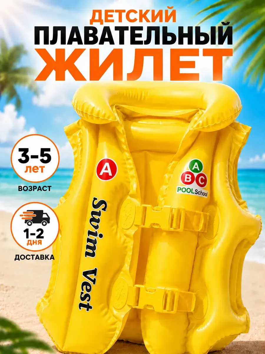 Детский жилет для плавания надувной 3-5 лет Размер С