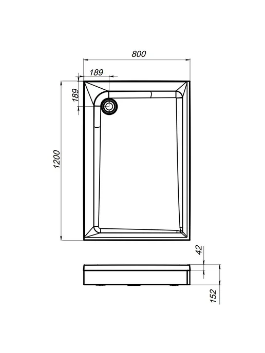 AM.PM Поддон для душа Gem 120x80, 120x80, фото 3