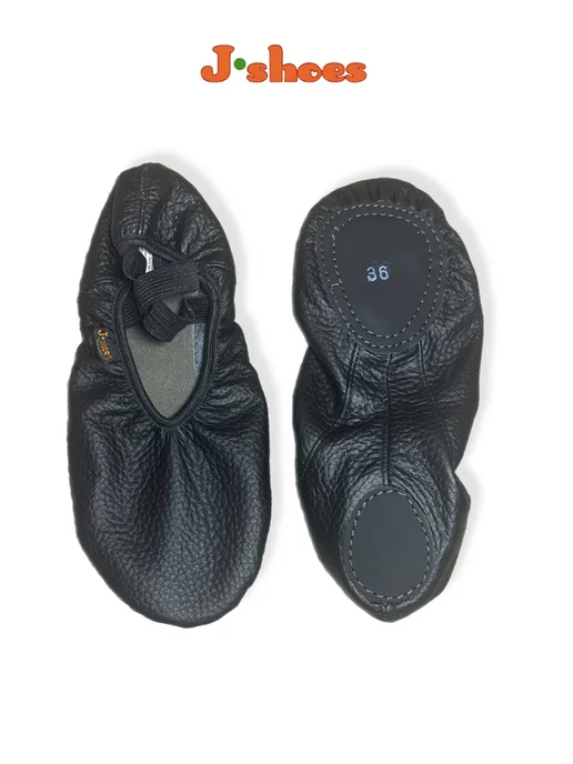 J-Shoes Балетки для танцев кожаные без шнурка черные, черный, фото 6