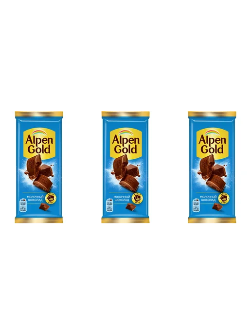 Alpen Gold Шоколад молочный, 80г, 3шт, 80 г, 3 шт