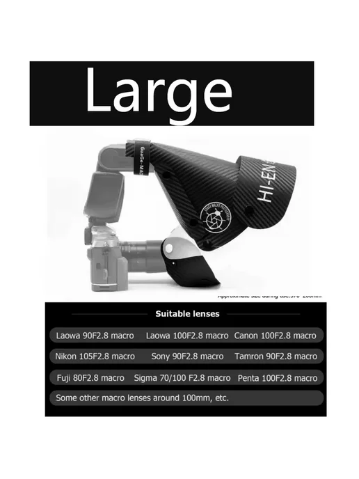 JYYXF Рассеиватель вспышки GUAGE Large, черный, черный