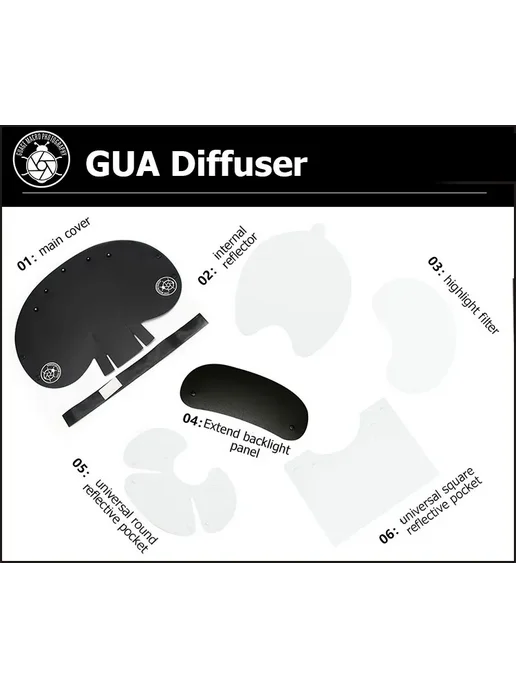 JYYXF Рассеиватель вспышки GUAGE Large, черный, черный, фото 7