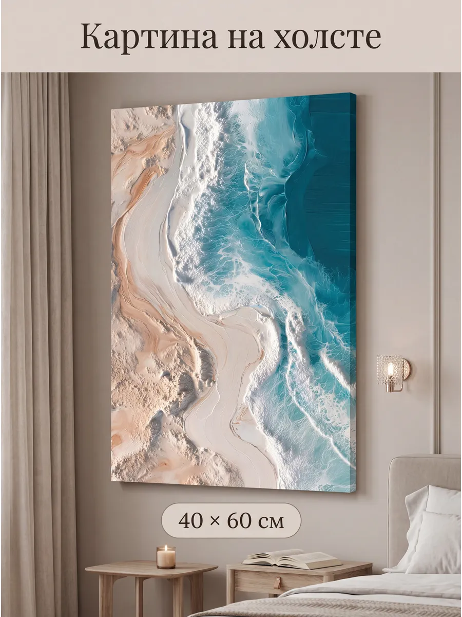 Интерьерная картина на стену 40x60 см Прибой