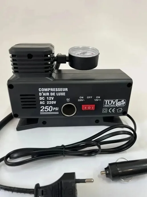 Компрессор автомобильный насос электрический 220в и 12v, вариант, фото 5
