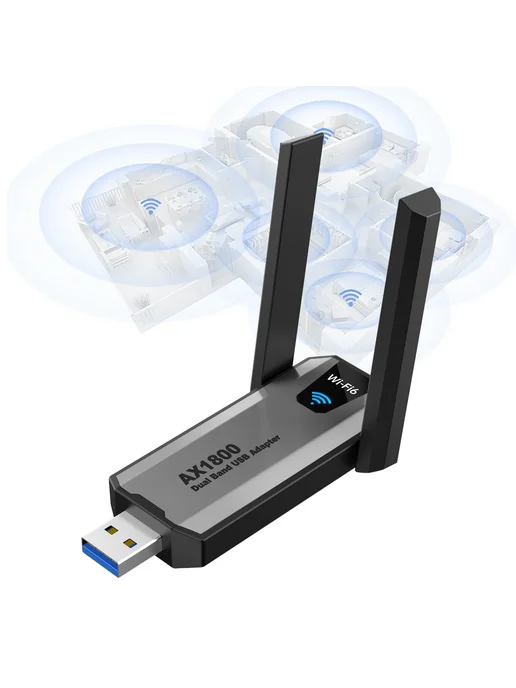 USB 3.0 Wi-Fi адаптер 1800М для компьютера, 1800 м, фото 7