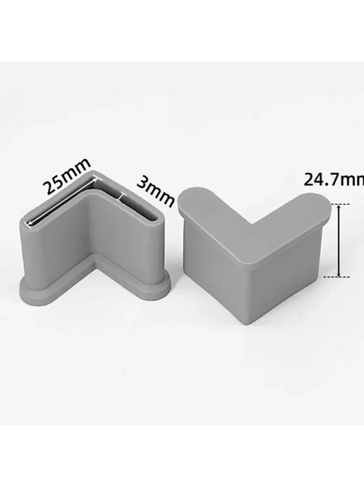 Нет бренда Заглушки для мебели L-образные из ПВХ Transparent 12Pcs, 16 шт