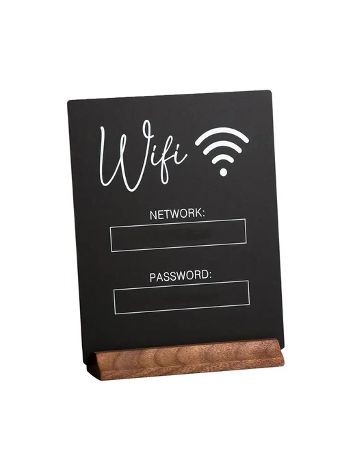 Акриловая многоразовая табличка для записи Wi-Fi для кафе, вариант, фото 4