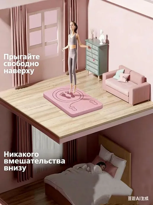 Толстый коврик для скакалки звукоизоляционный для дома Ков, вариант, фото 3