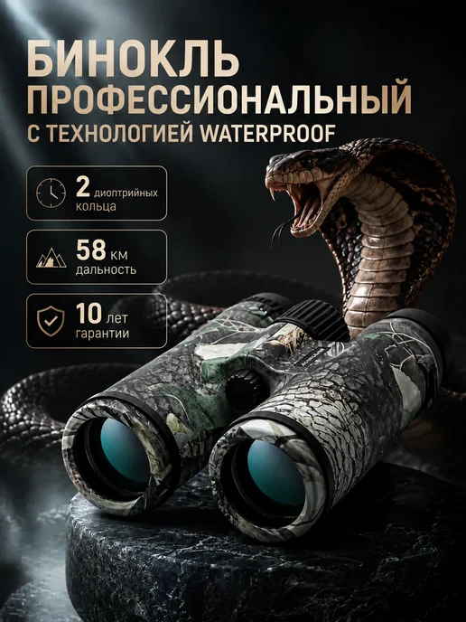 KilaCamp Бинокль профессиональный мощный с системой Waterproof, зеленый