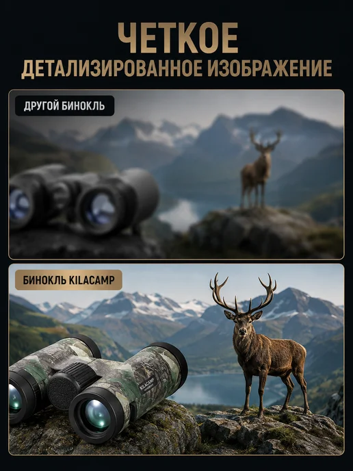 KilaCamp Бинокль профессиональный мощный с системой Waterproof, зеленый, фото 4