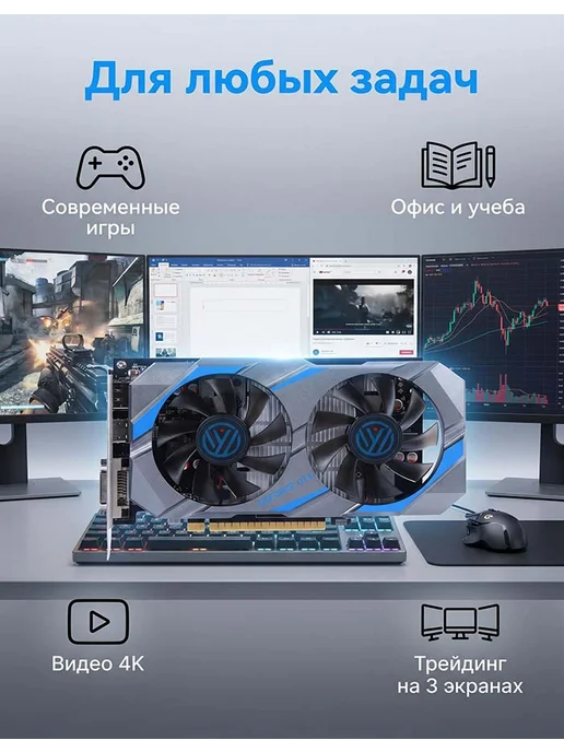 shangxinwei Видеокарта GeForce GTX 1050 Ti 4GB для апгрейда старого ПК, 4 ГБ, фото 4
