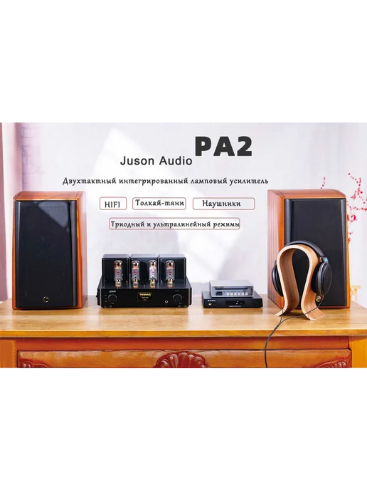JUSONAUDIO Ламповый двухтактный усилитель Juson Audio PA2 EL34, черный, фото 6