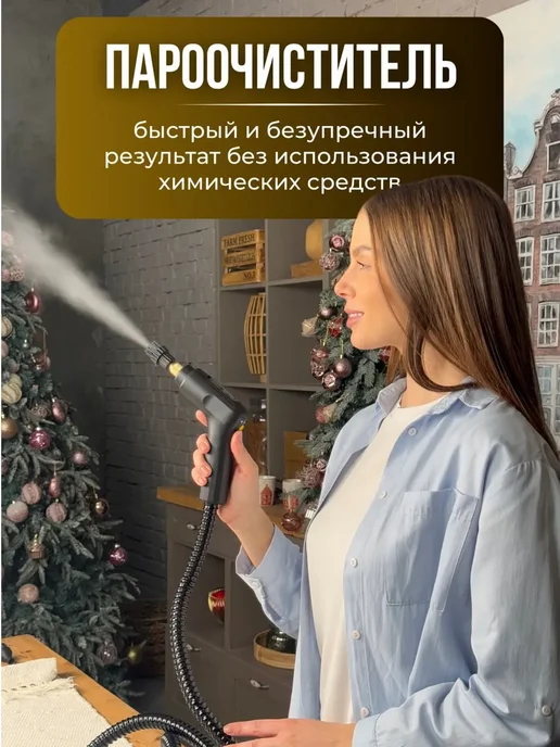 Пароочиститель для уборки дома и автомобиля, черный, фото 2