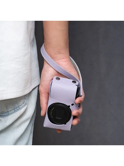 MeiRaN Чехол из натуральной кожи для Ricoh GR III Фиолетовый, фиолетовый, фото 7