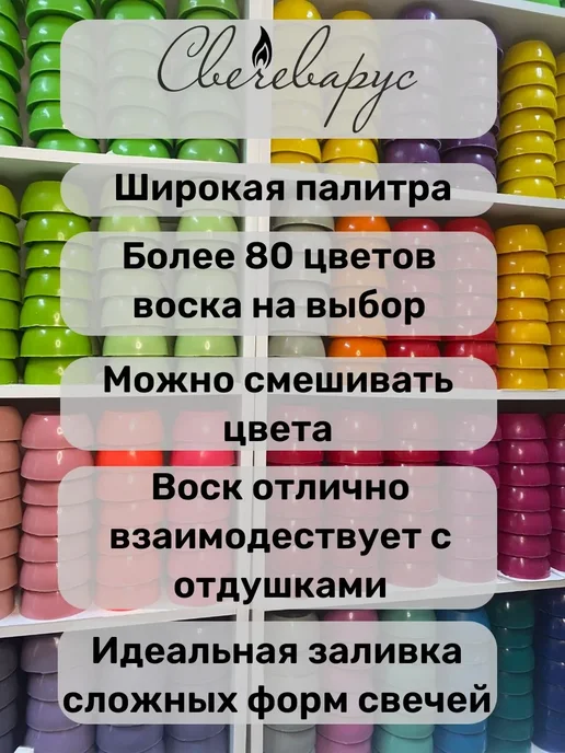 Свечеварус Воск для свечей голубой 1кг, 1 кг, фото 2