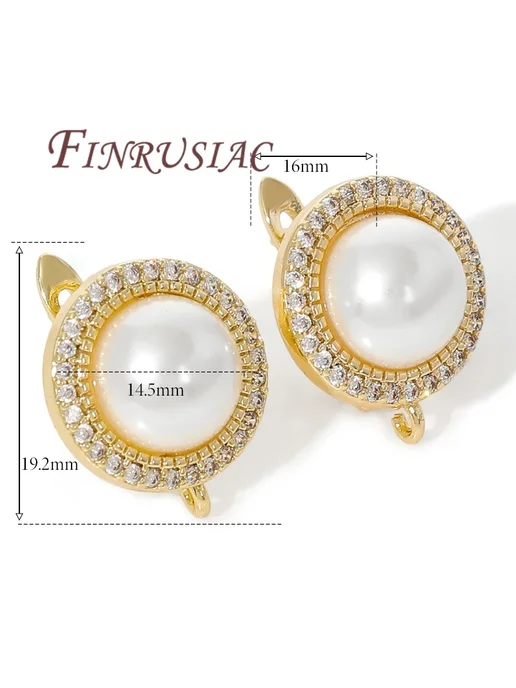 FINRUSIAC Позолоченные серьги 18k Gold Plated, 19.2mm, золотой
