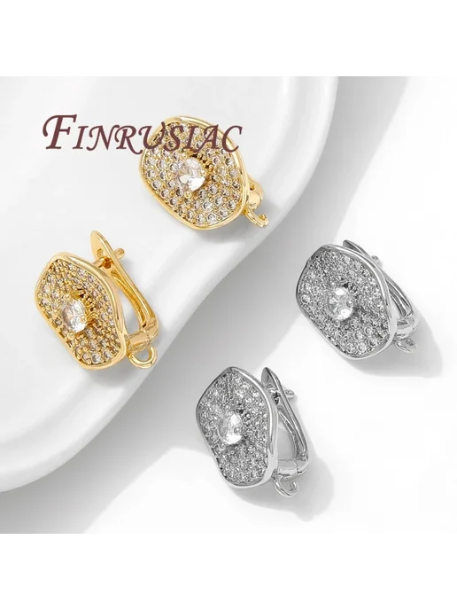 FINRUSIAC Позолоченные серьги 18k Gold Plated, 19.2mm, золотой, фото 4