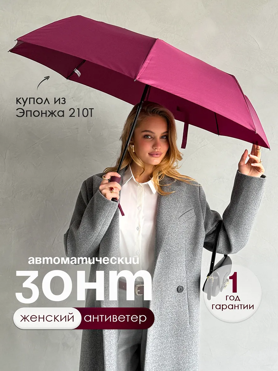 Компактный зонт автомат антиветер 8 спиц