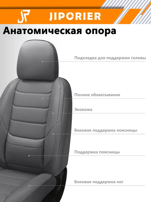 JIPORIER DL04 универсальные Накидки на сиденья автомобиля, серый, фото 2