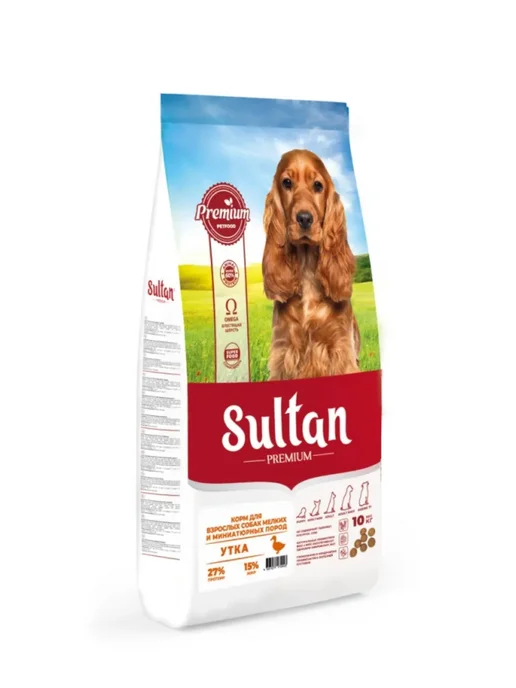 Сухой корм Sultan для собак, мелкие, утка, 1,5 кг, фото 2