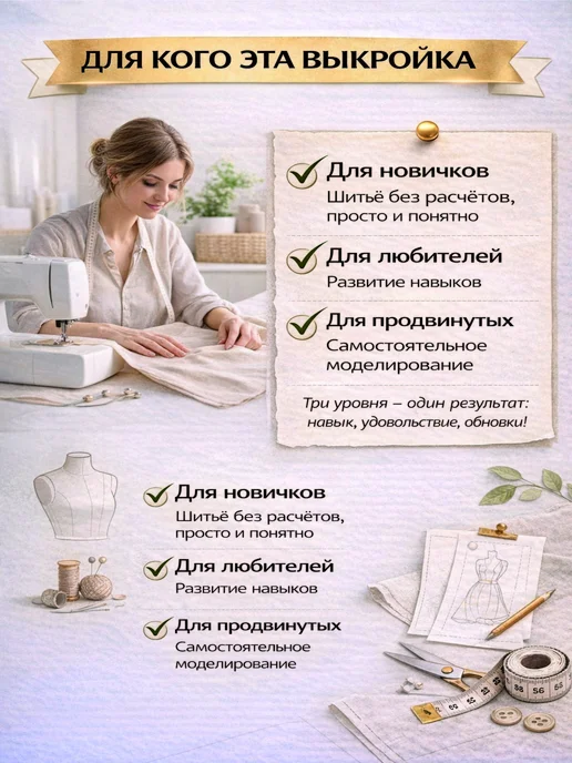 Выкройка женская базовая для моделирования. 1 размер 1 рост, вариант, фото 8