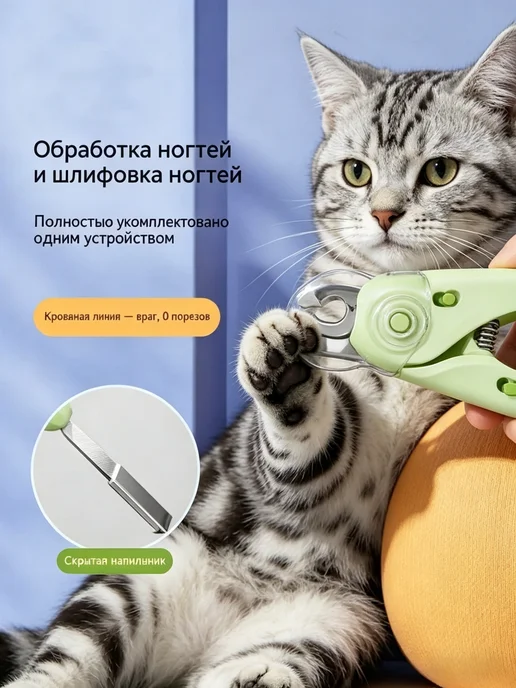 Когтерезка для кошек, зеленый