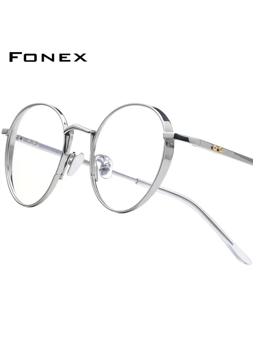 FONEX золотые круглые очки оправа для очков, золотой, фото 2