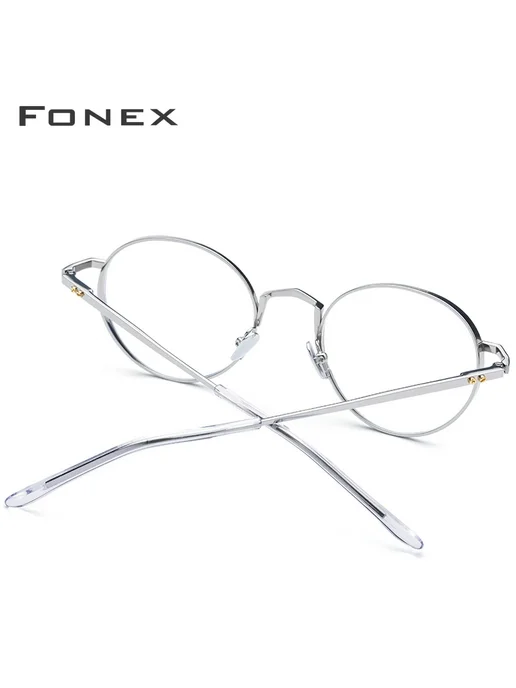 FONEX золотые круглые очки оправа для очков, золотой, фото 4